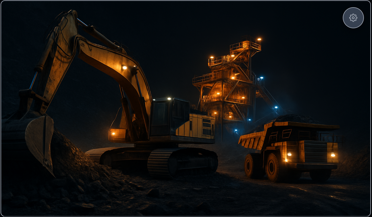 Mining Operations Hero Background created with ForgeUI Studio